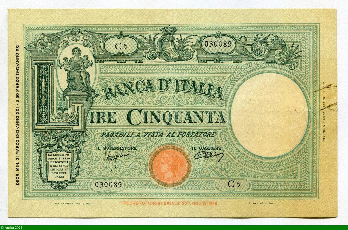 50 Lire Italia & 2 enfants