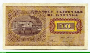 10 Francs Président Moise Tschombe RARE