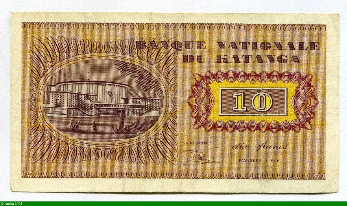 10 Francs Président Moise Tschombe RARE