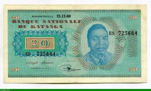 20 Francs Président Moise Tschombe RARE