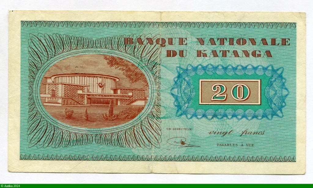 20 Francs Président Moise Tschombe RARE