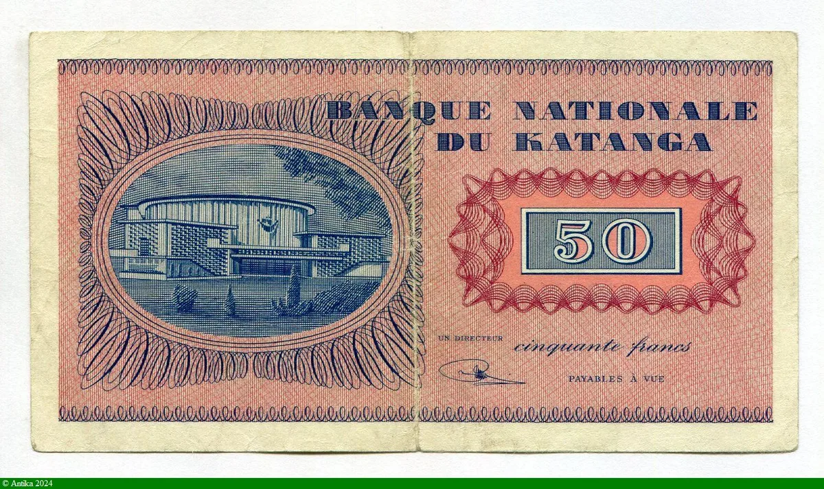 50 Francs Président Moise Tschombe RARE