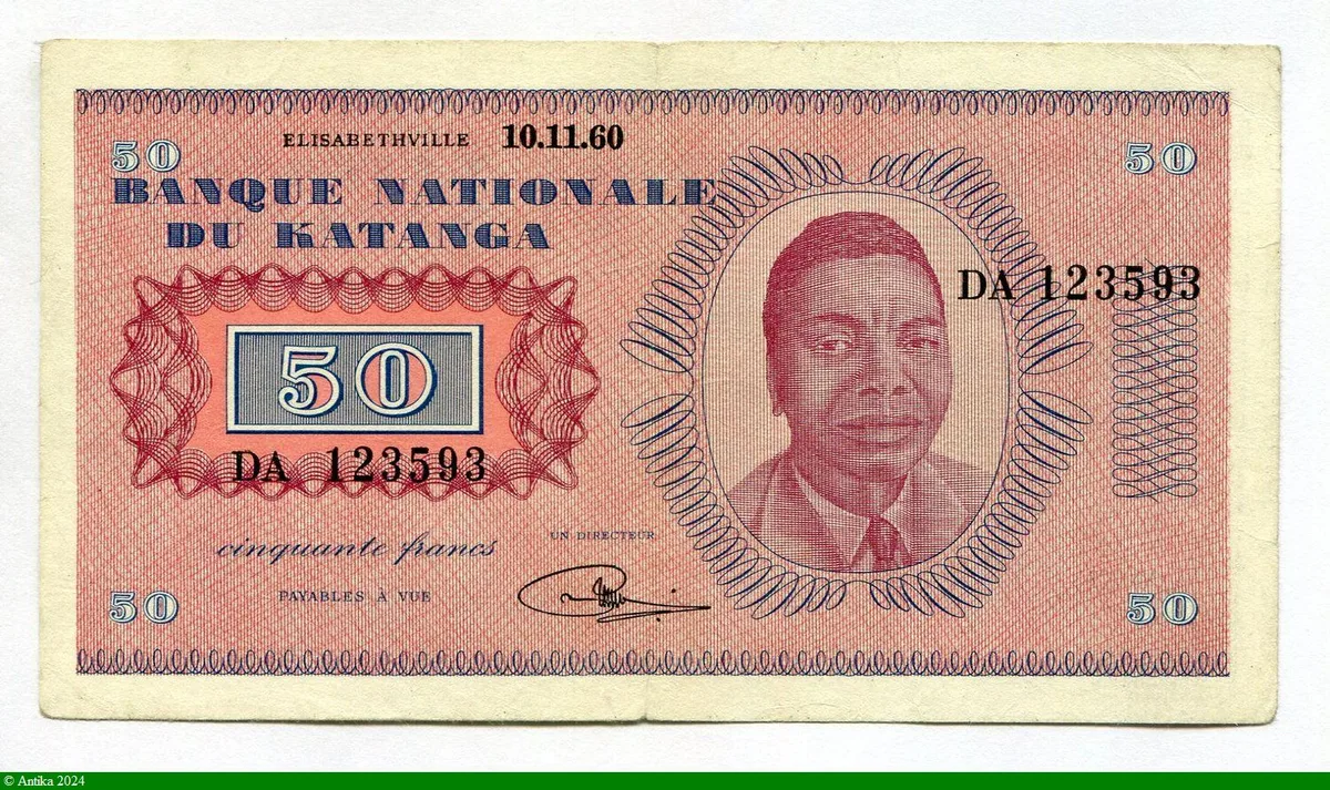 50 Francs Président Moise Tschombe RARE