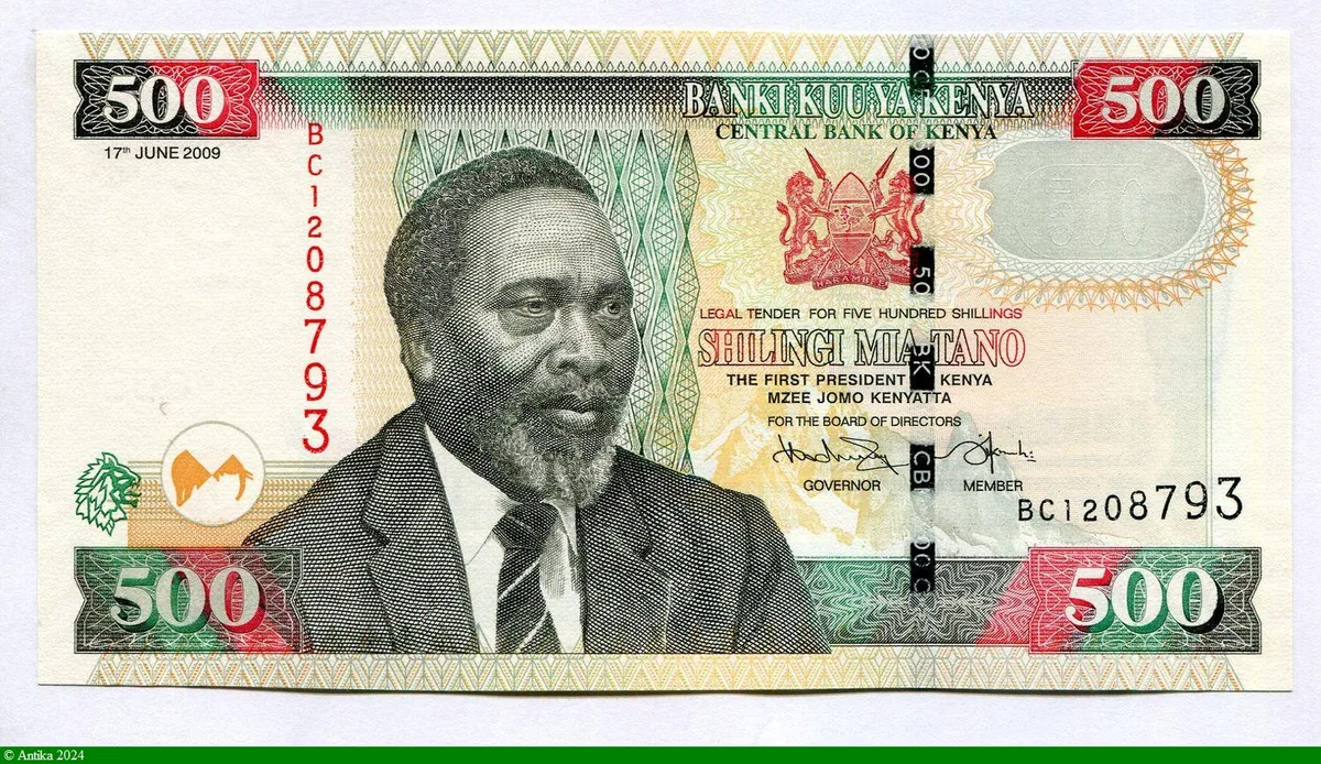 500 Shilingi Buste du président Mzee Jomo Kenyatta