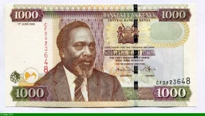 1000 Shilingi Buste du président Mzee Jomo Kenyatta