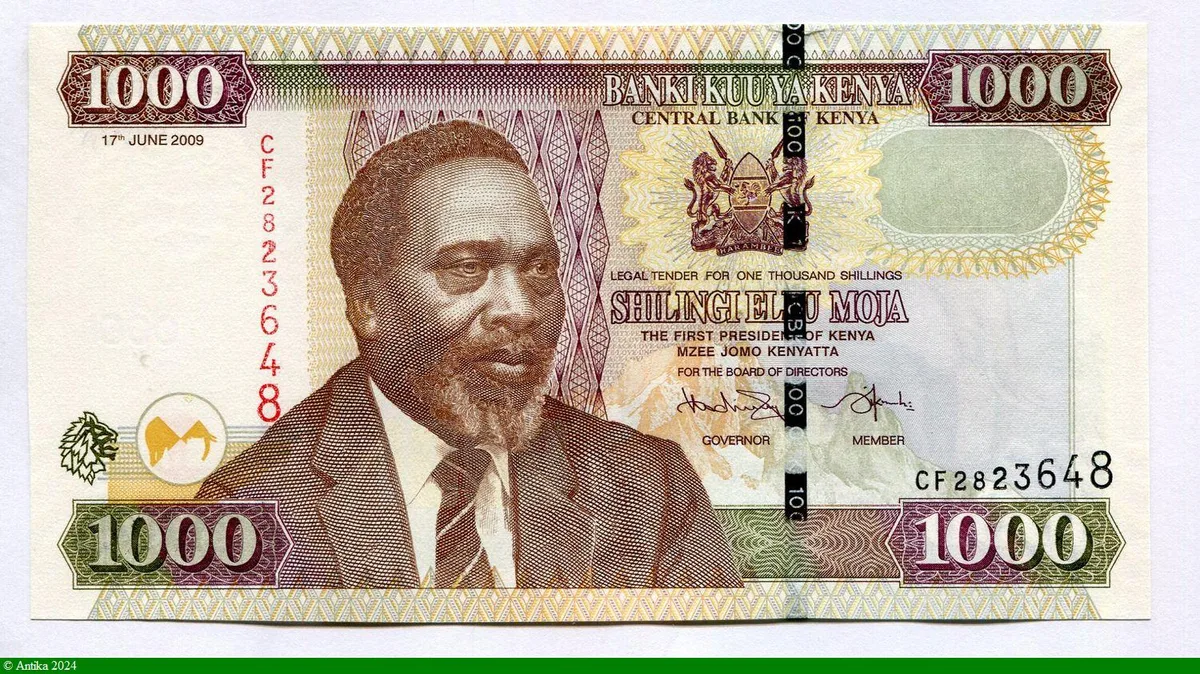 1000 Shilingi Buste du président Mzee Jomo Kenyatta