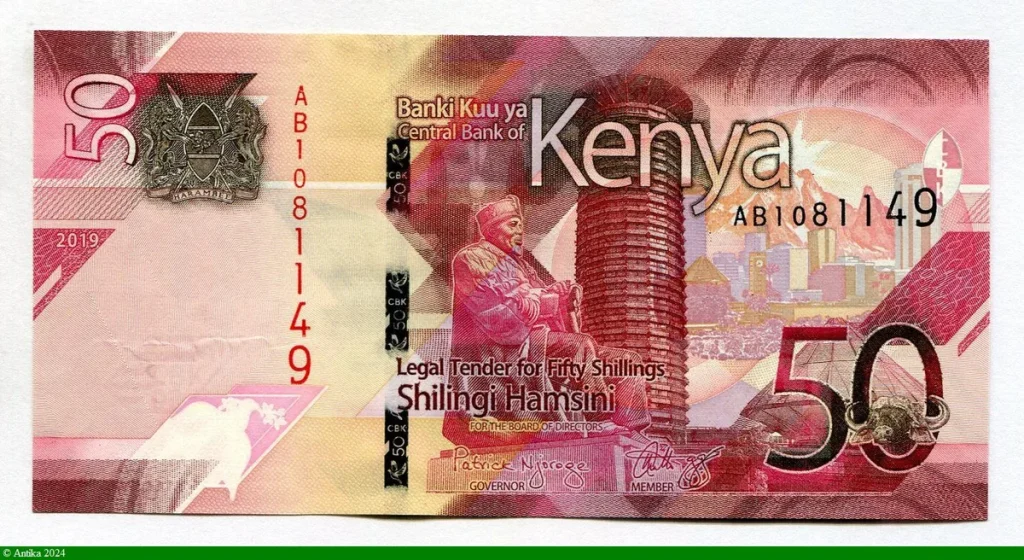 50 Shilingi Statue de Kenyatta