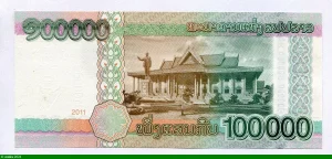 100000 Kip Kaysone Phomvihane & Temple