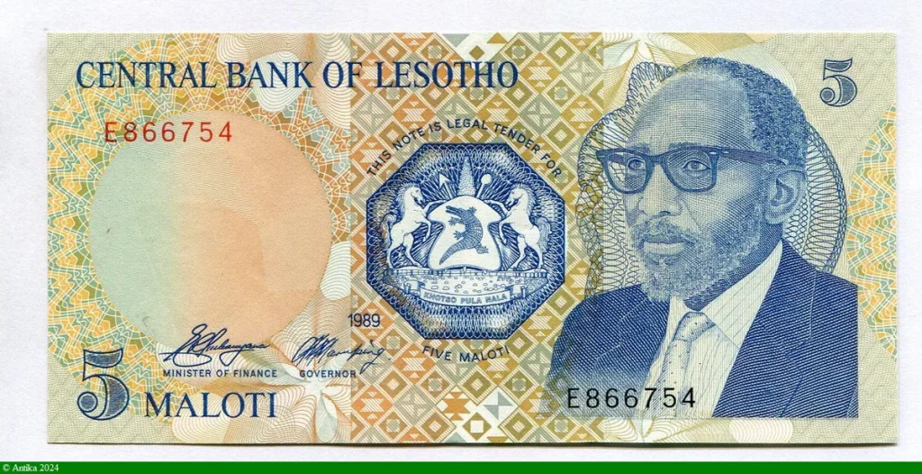 5 Maloti Roi Moshoeshoe II & Armoirie * *