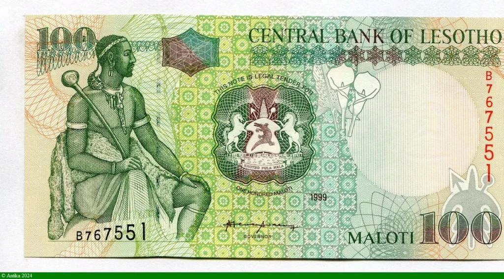 100 Maloti Roi Moshoeshoe II Guerrier PROMO