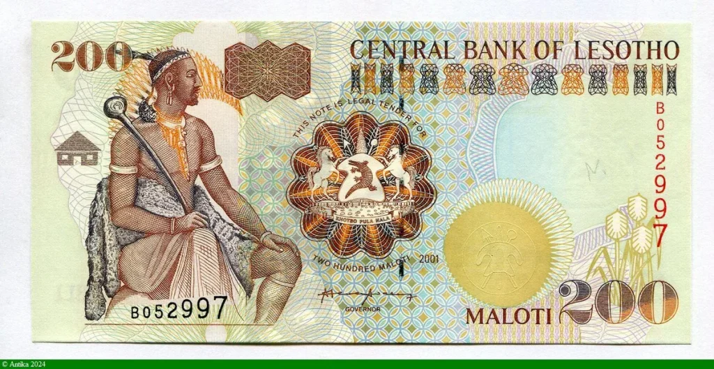 200 Maloti Roi Moshoeshoe II Guerrier