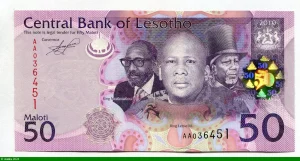 50 Maloti Les 3 Rois Moshoeshoe I & II & Letsie II