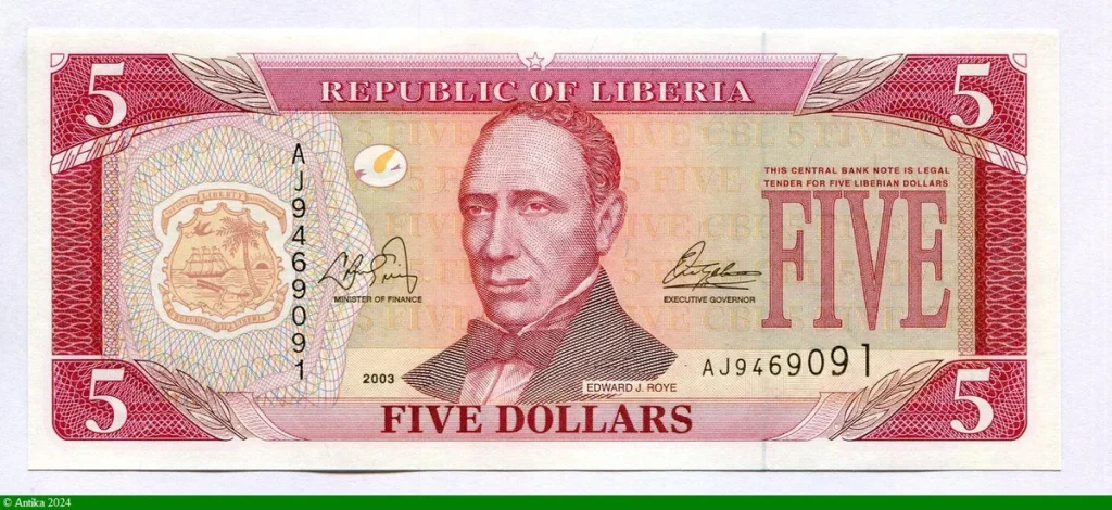 5 Dollars Edward J.Roye