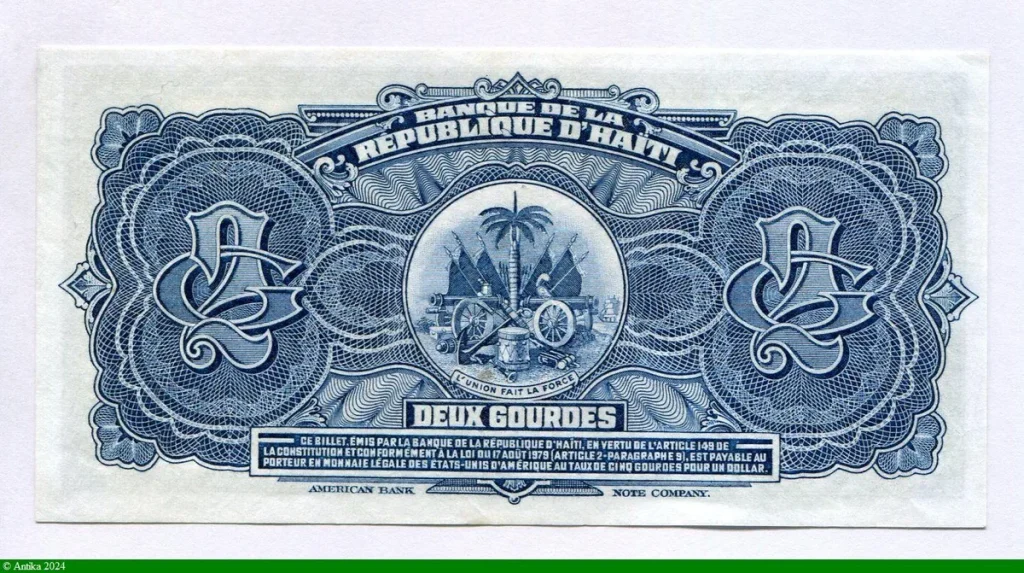 2 Gourdes Dct F.Duvallier RARETE