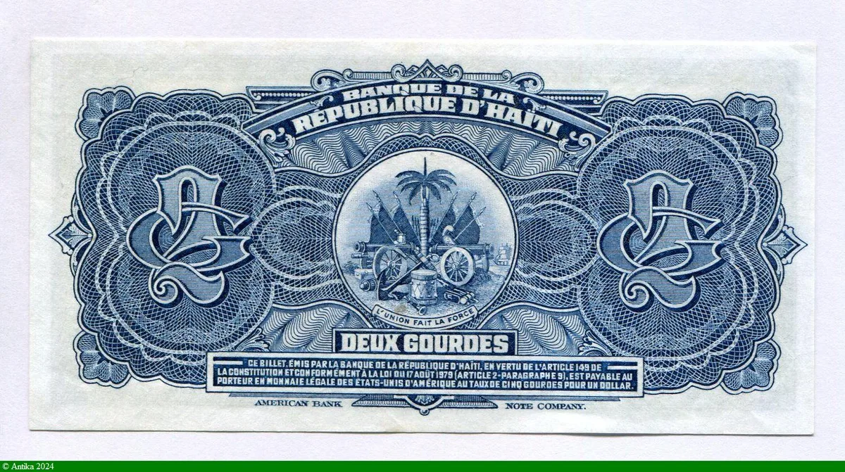 2 Gourdes Dct F.Duvallier RARETE