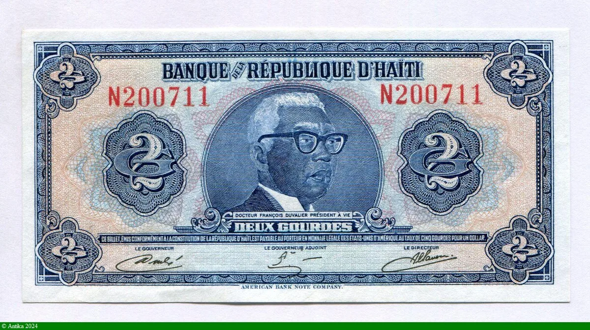 2 Gourdes Dct F.Duvallier RARETE