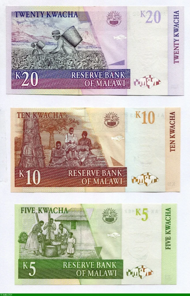 Lot de 3 Billets 5/10/& 20 Kwacha Psdt Hastings