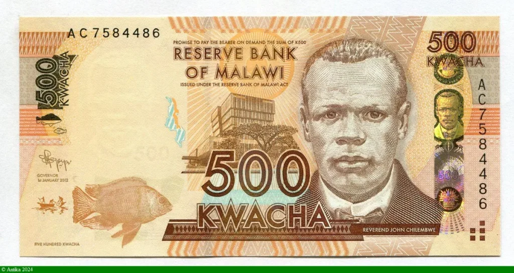 500 Kwacha Portrait Révérend John Chilembwe