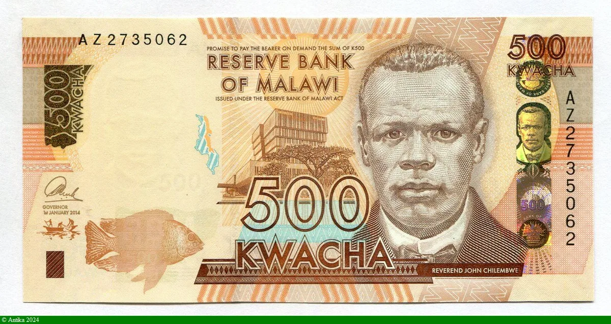500 Kwacha Portrait Révérend John Chilembwe