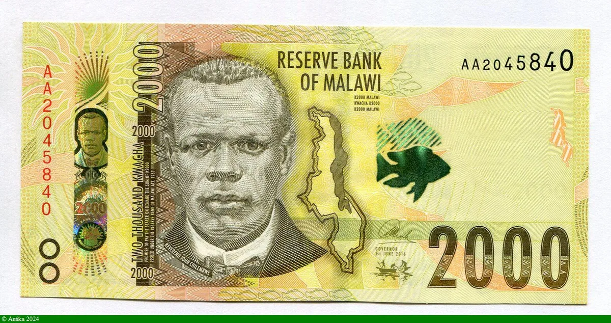 2000 Kwacha Portrait Révérend John Chilembwe