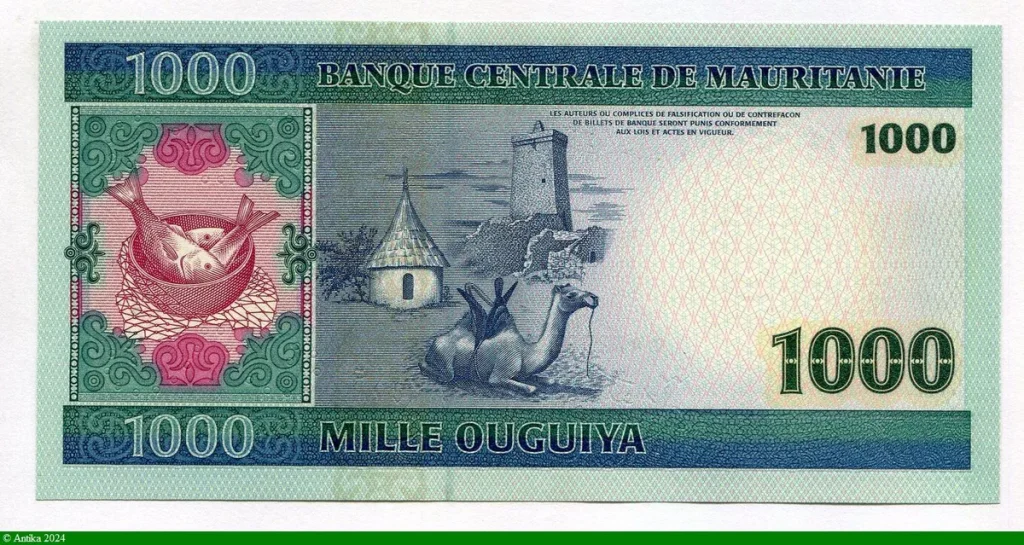 1000 Ouguiya Motifs Géométriques Poissons & Chameau