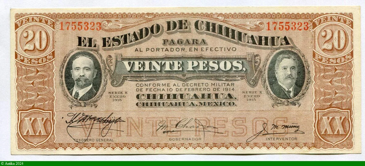20 Pesos Estado de Chihuahua