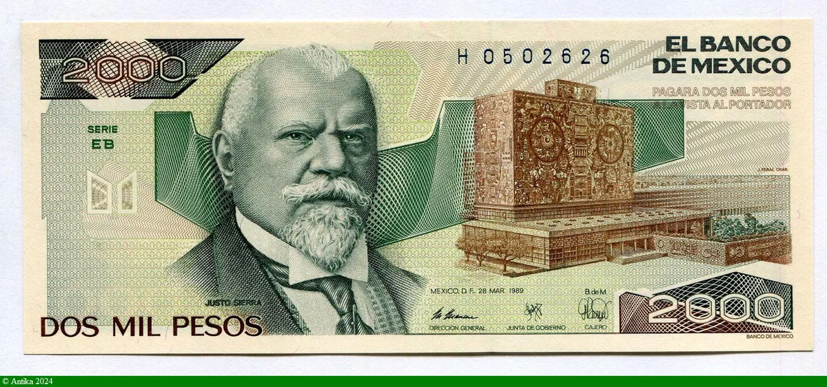 2000 Pesos Justo Sierra