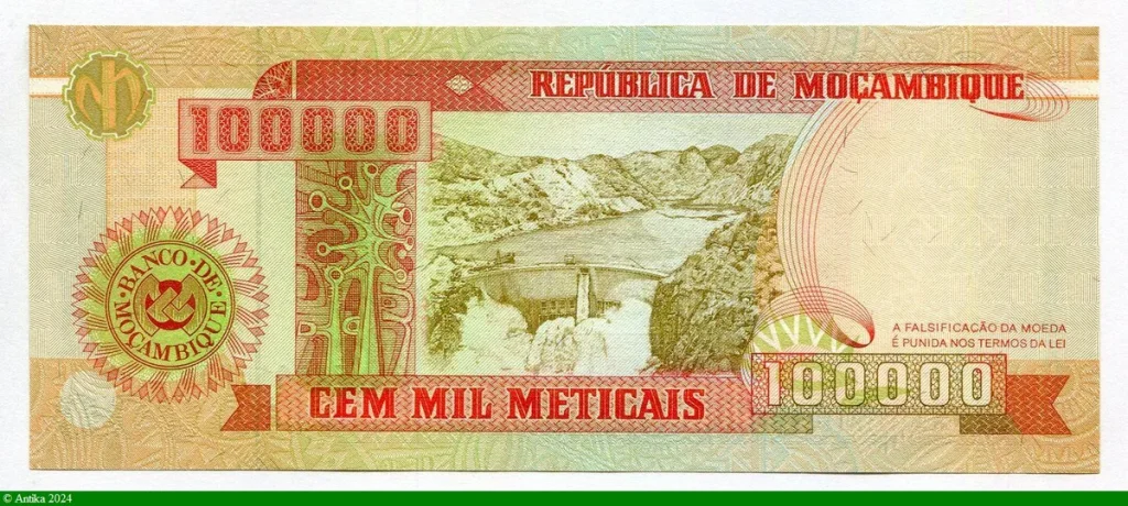 100000 Meticais Banque du Mozambique