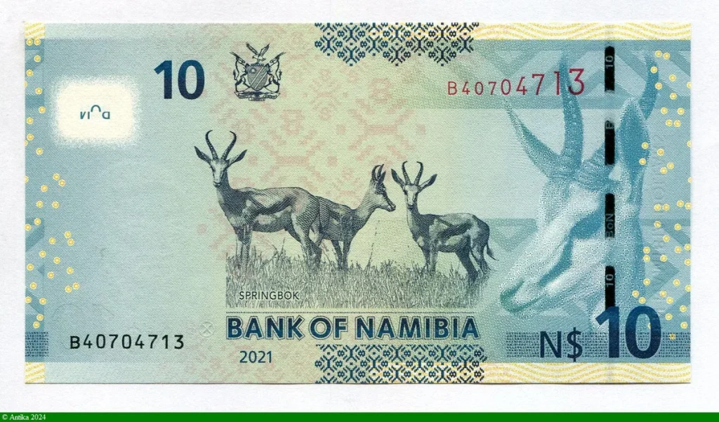 10 Dollars Namibien Dct Sam Nujoma & Batiment du Parlement
