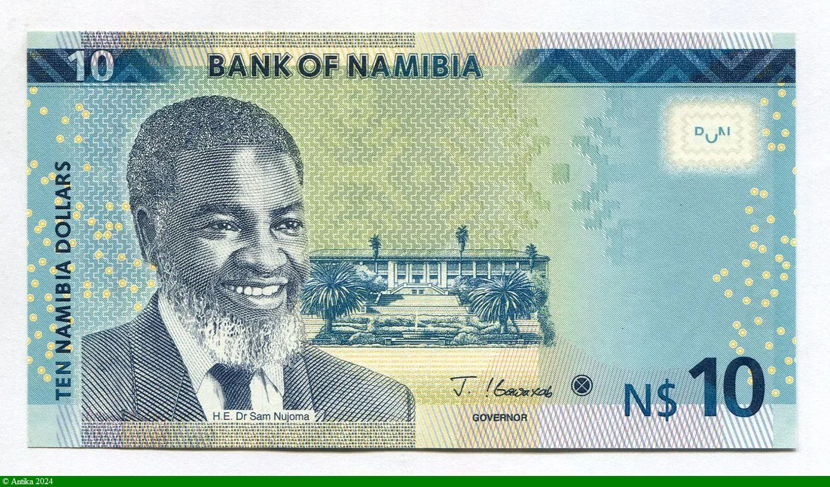 10 Dollars Namibien Dct Sam Nujoma & Batiment du Parlement