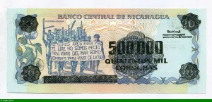 500 000 Cordobas s/20 Cordobas Commandant G.P Ordonez