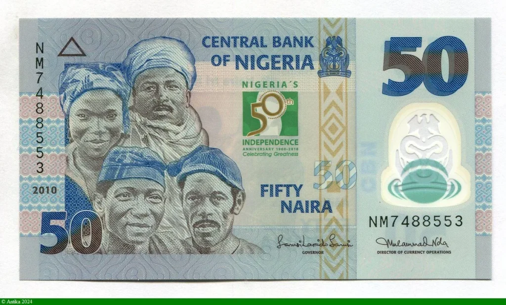 50 Naira Citoyens Nigérians Commémo: 50 ème Anniv de l' Indépendance
