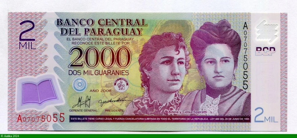 2000 Guaranies Adela & Celsa Speratti * *