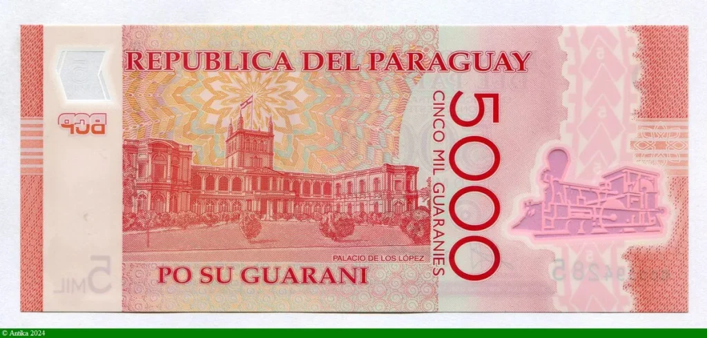 5000 Guaranies Don Carlos Antonio Lopez