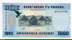 1000 Francs Bâtiments du Musée national du Rwanda & Singe * *