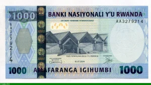 1000 Francs Bâtiments du Musée national du Rwanda & Singe