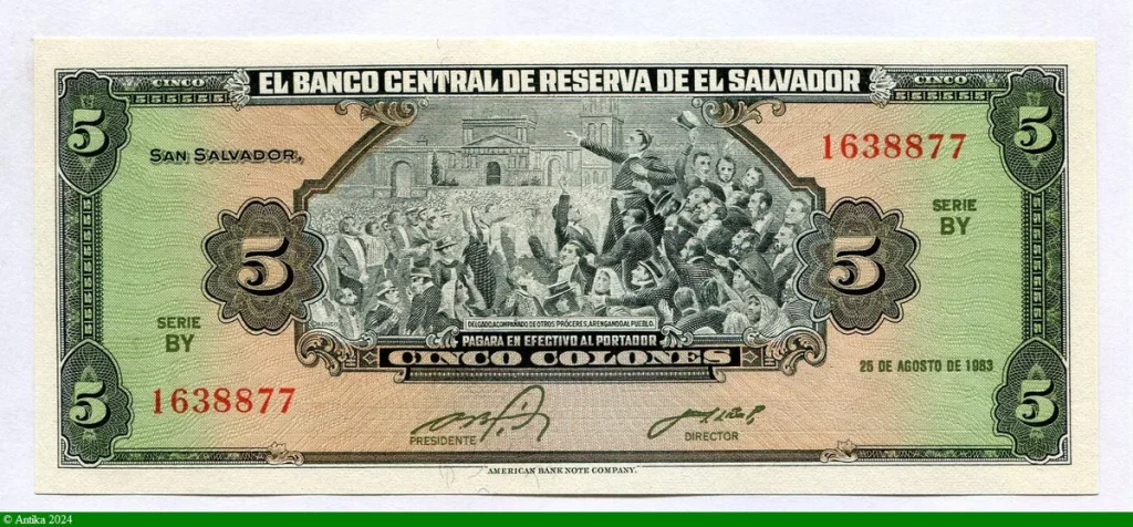 5 Colones Tableau Primer Grito de Independencia & camée de Christophe Colomb