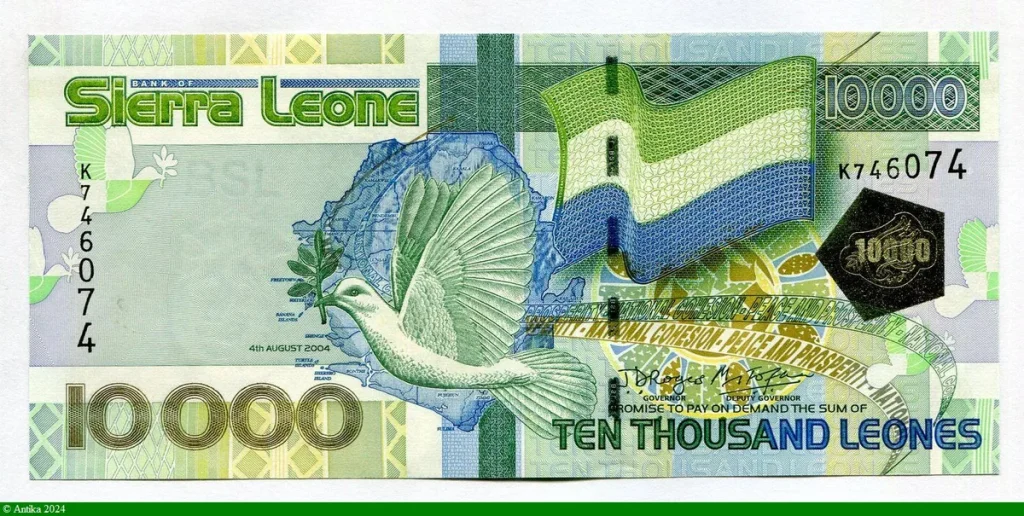 10000 Leones Colombe & Drapeau National