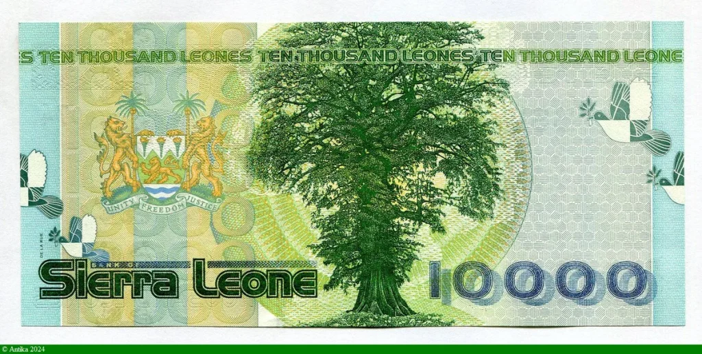 10000 Leones Colombe & Drapeau National