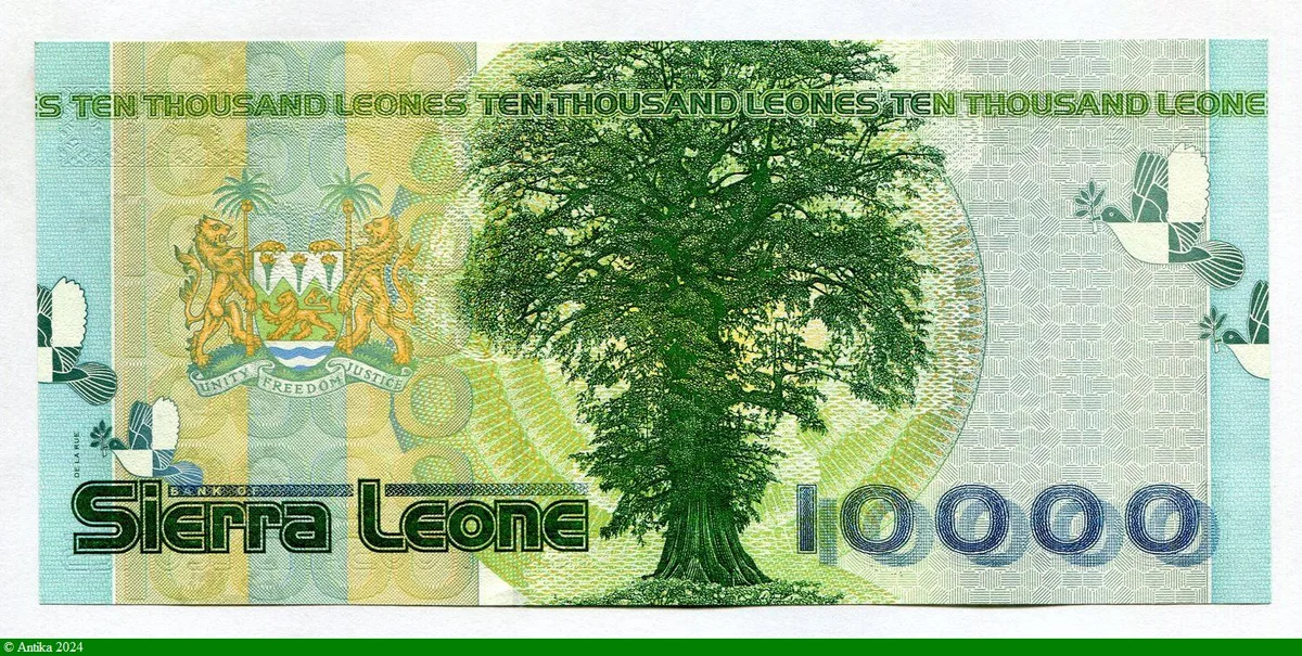 10000 Leones Colombe & Drapeau National