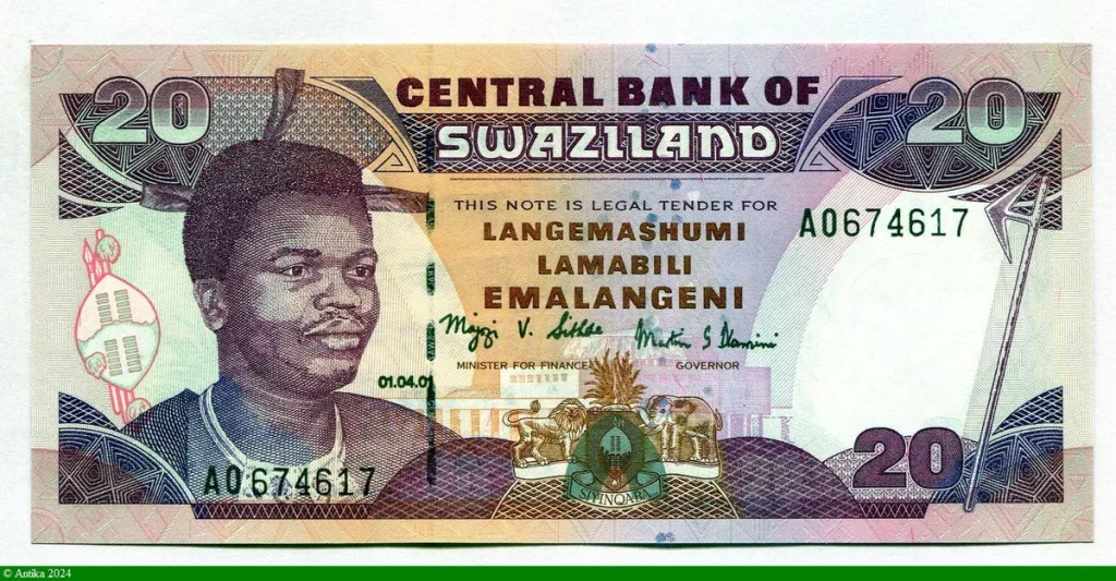 20 Emalangeni Roi Mswati III
