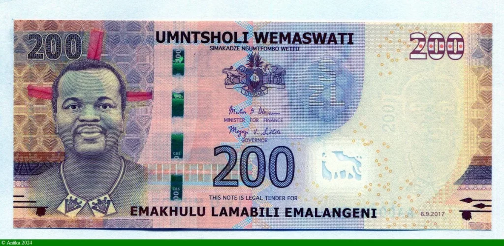 200 Emalangeni Roi Mswati III