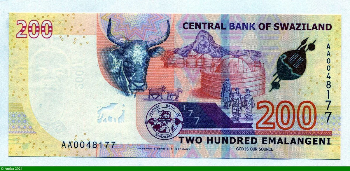 200 Emalangeni Roi Mswati III