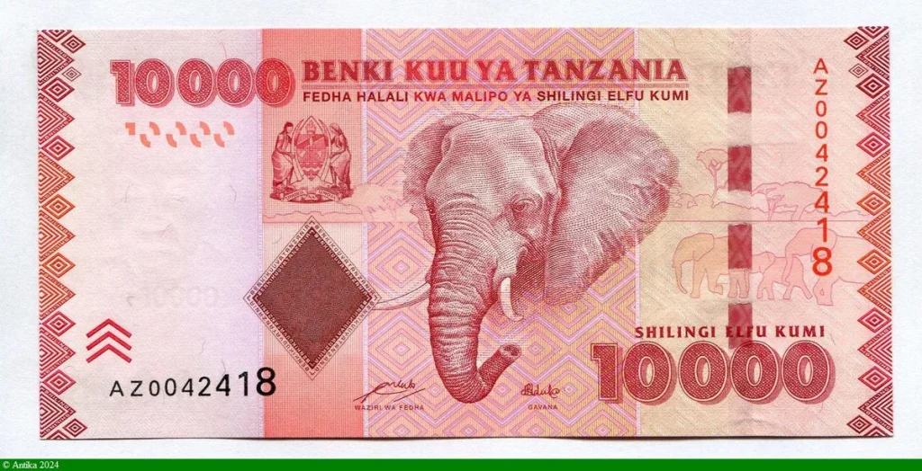 10000 Shilingi Eléphant
