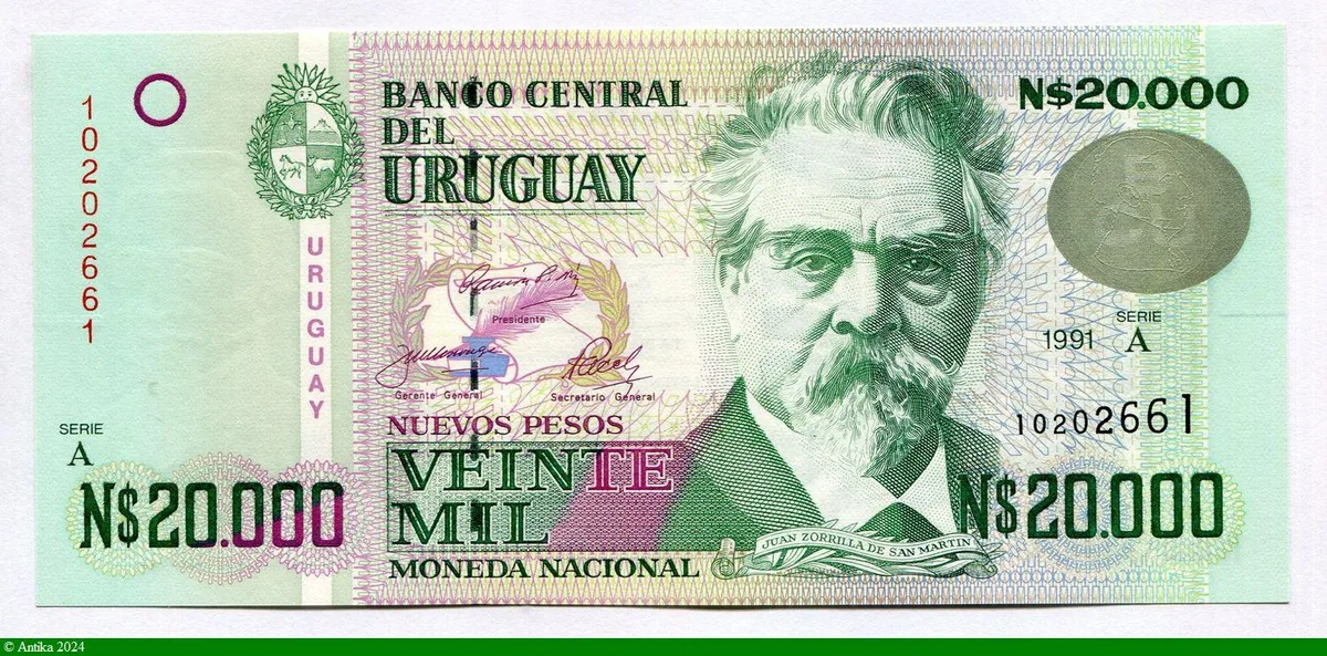 20000 Nuevos Pesos Juan Zorrilla de San Martin