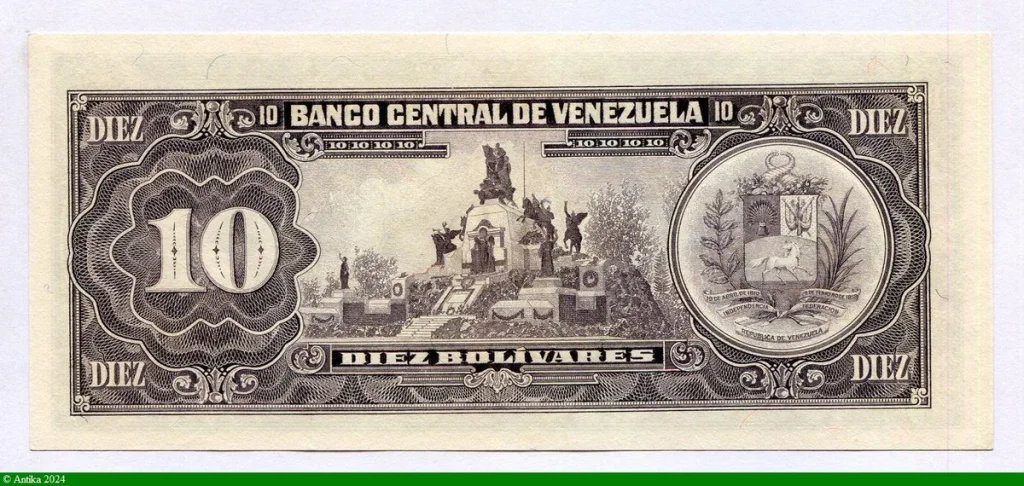 10 Bolivares Simon Bolivar