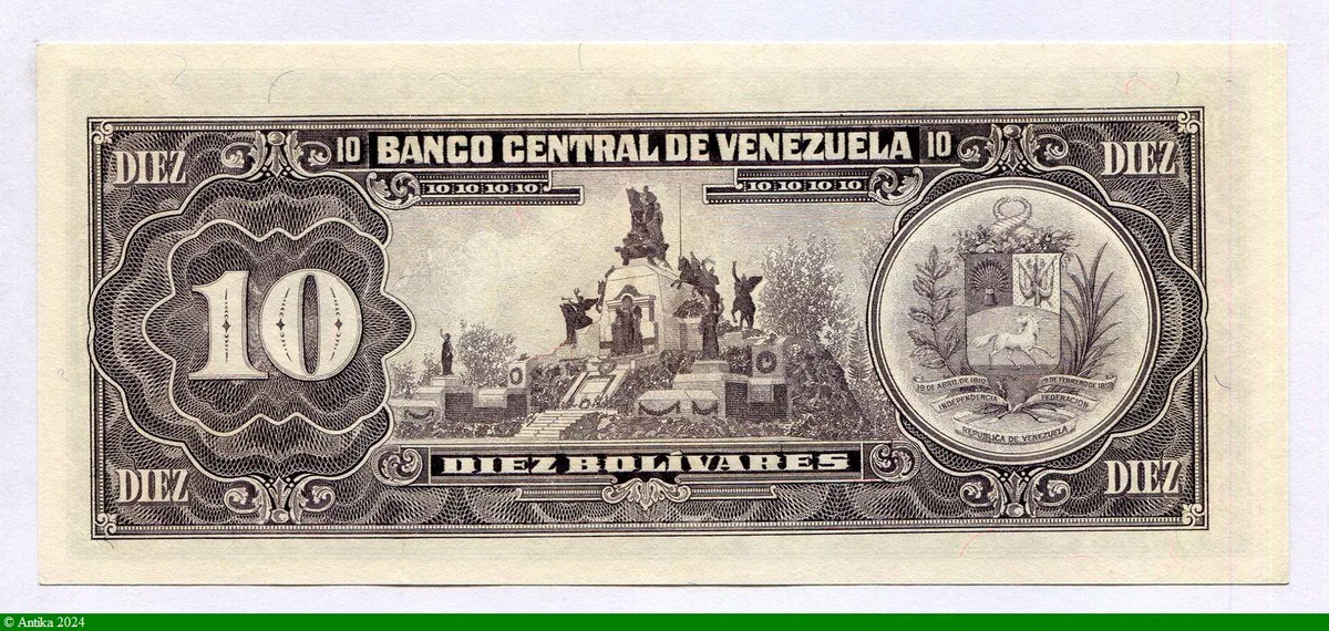 10 Bolivares Simon Bolivar