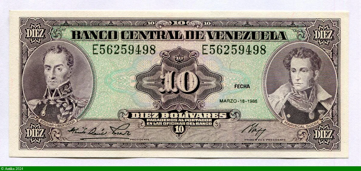 10 Bolivares Simon Bolivar