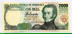 2000 Bolivares Simon Bolivar