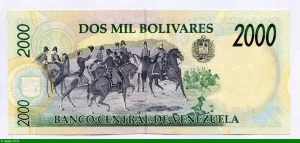 2000 Bolivares Simon Bolivar